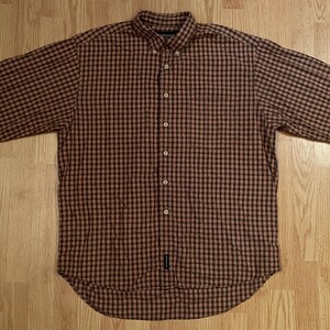 Camisa de manga larga para hombre de Abercrombie & Fitch, de franela a cuadros estilo grunge, gorpcore, estilo años 90, informal y vintage (marrón, talla M).