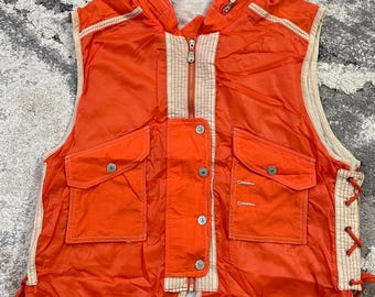 Chaleco utilitario vintage para adulto de East West Action Design (naranja, grande, L)