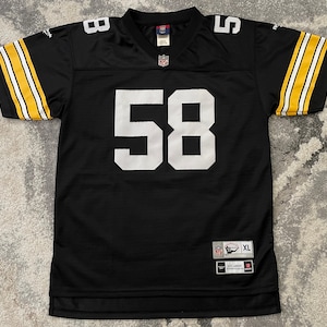 Camisa retrô Reebok Vintage NFL Gridiron Classic Pittsburgh Steelers Jack Lambery #58 (Preta, Tamanho GG, XL, 18-20)