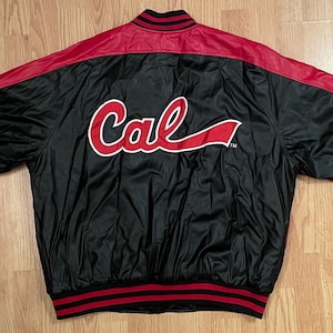 Kurtka bomberka męska z długim rękawem Cal U Vulcans Varsity Y2K College firmy Steve & Barry (czarna, rozmiar M)