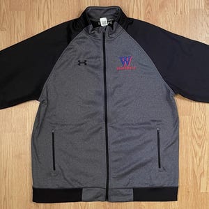 Under Armour Men's Long-Sleeve W Football Embroidered Warm Up Track Jacket (Gray, X-Large, XL)
