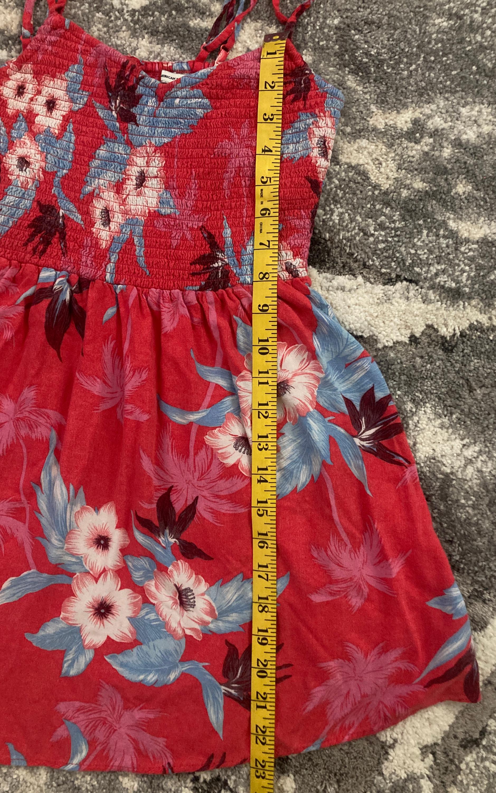 american eagle red floral dress American Eagle Outfitters Vintage Sleeveless Dresss (red Floral, X-small, XS)