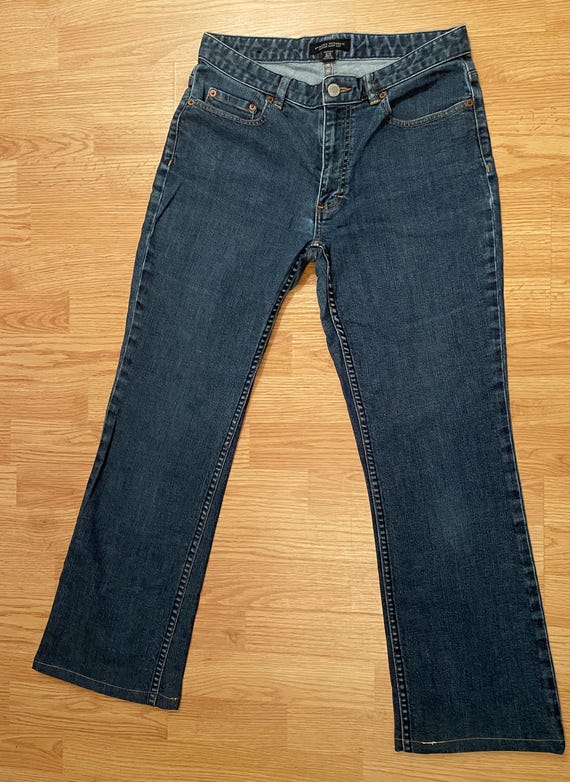 Banana Republic, Banana Republic Women Vintage Classic Stretch Dark Wash Denim Core Work Casual Bootcut Jeans (Blue, 8R)