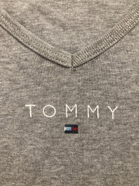 Tommy Hilfiger, Tommy Hilfiger -Vintage- Women's 3/4 Sleeve Pullover Shirt (Grey, Medium, M)