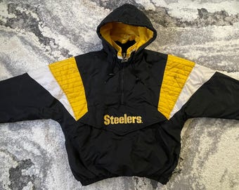 Vintage 1990s Pittsburgh Steelers Starter Pouch Color Block Jacket