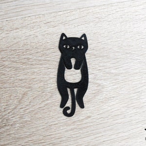 Cat Bookmark 3D Printed in Black Plastic image 4