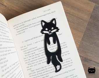 Fox Bookmark - 3D Printed in Black/Gold Plastic