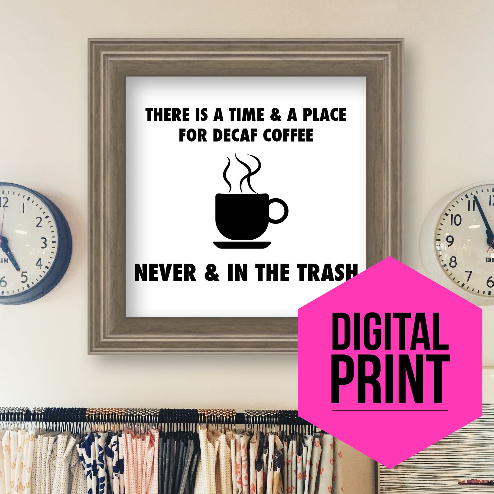 Coffee Decaf Coffee Digital Art Coffee Art Print Printable ...