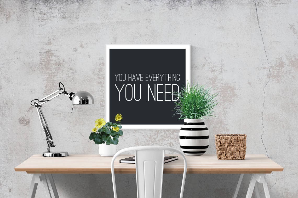 Printable Wall Art Quote Typography Poster Black and White Art | Etsy