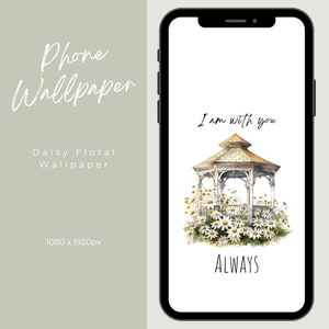 Daisy, Phone Wallpaper, Christian, Jesus, Hope, Minimalist, Faith, Inspiration, Spiritual, Blossom, Floral, Calming, Digital, Instant