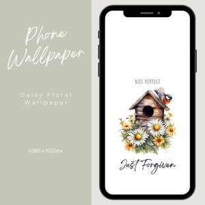 Daisy, Phone Wallpaper, Christian, Jesus, Hope, Minimalist, Faith, Inspiration, Spiritual, Blossom, Floral, Calming, Digital, Instant