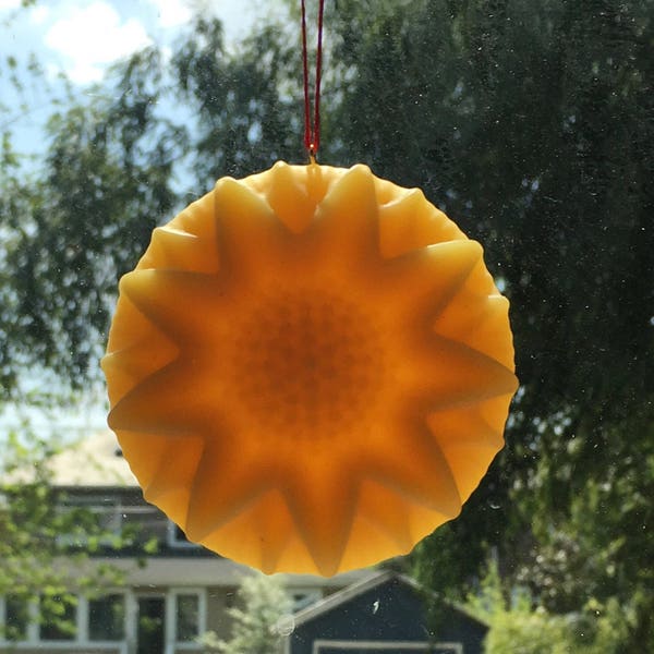 Sunflower Beeswax Window Ornament