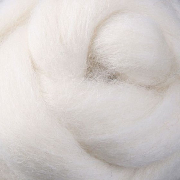 Corriedale wool roving- 091 White- wet felting- needle felting- spinning- arm knitting