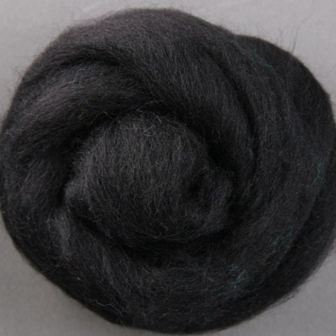 Corriedale Wool Roving- Licorice-014