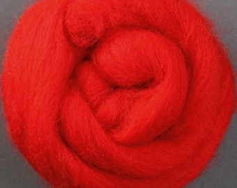 Corriedale Wool Roving- 015- Chili Pepper