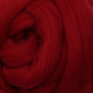 Corriedale wool roving- 049 Cherry Red- wet felting- needle felting- spinning- arm knitting
