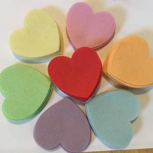 100% Wool Felt Heart Cut Outs - DIY Heart Banner - Handwork - Valentine&#39;s Day - Die Cuts