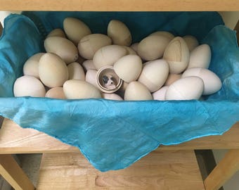 Sets of 6- DIY Hollow Wooden Eggs - Wooden Easter Eggs - Spring Eggs