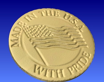 Made in USA 3d vector clipart for cnc projects and wood carving in stl file format