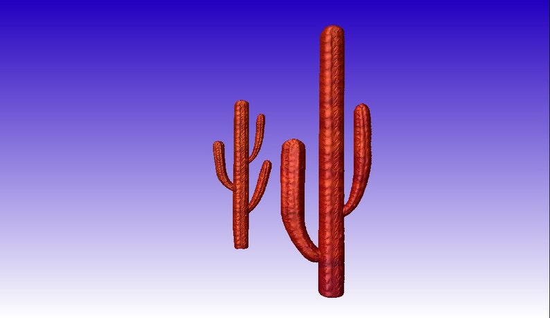 Cactus Vector Relief Model for Cnc Router Projects or Sign Patterns in ...