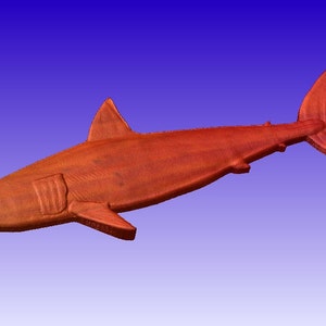 Shark 3d Vector Art Model for cnc projects or carving patterns in stl file format image 4