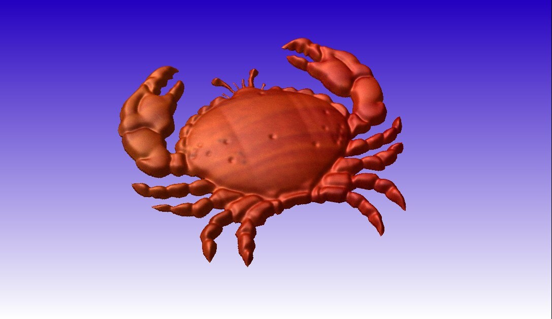 Crab Vector Art Relief Model for Cnc Router Projects an 3D Sign Clipart ...