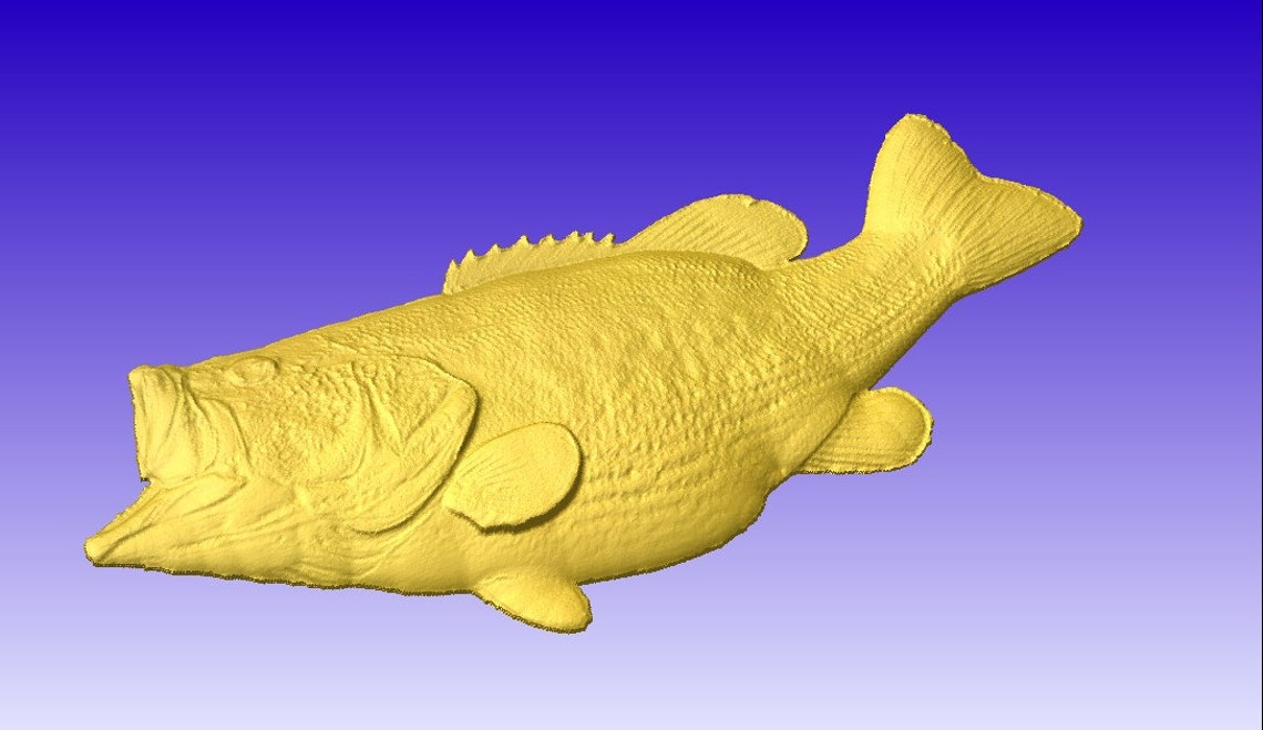 Download Bass Fish 3d Vector Art for cnc projects or carving ...