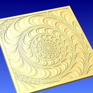 Swirl art wall hanging or background design in 3d vector art for cnc projects or sign carving patterns in stl file format