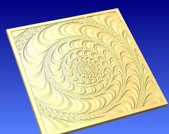 Swirl art wall hanging or background design in 3d vector art for cnc projects or sign carving patterns in stl file format