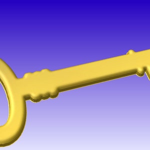 Skeleton Key Shaped 3d Vector Art for Cnc Projects or Carving Patterns ...