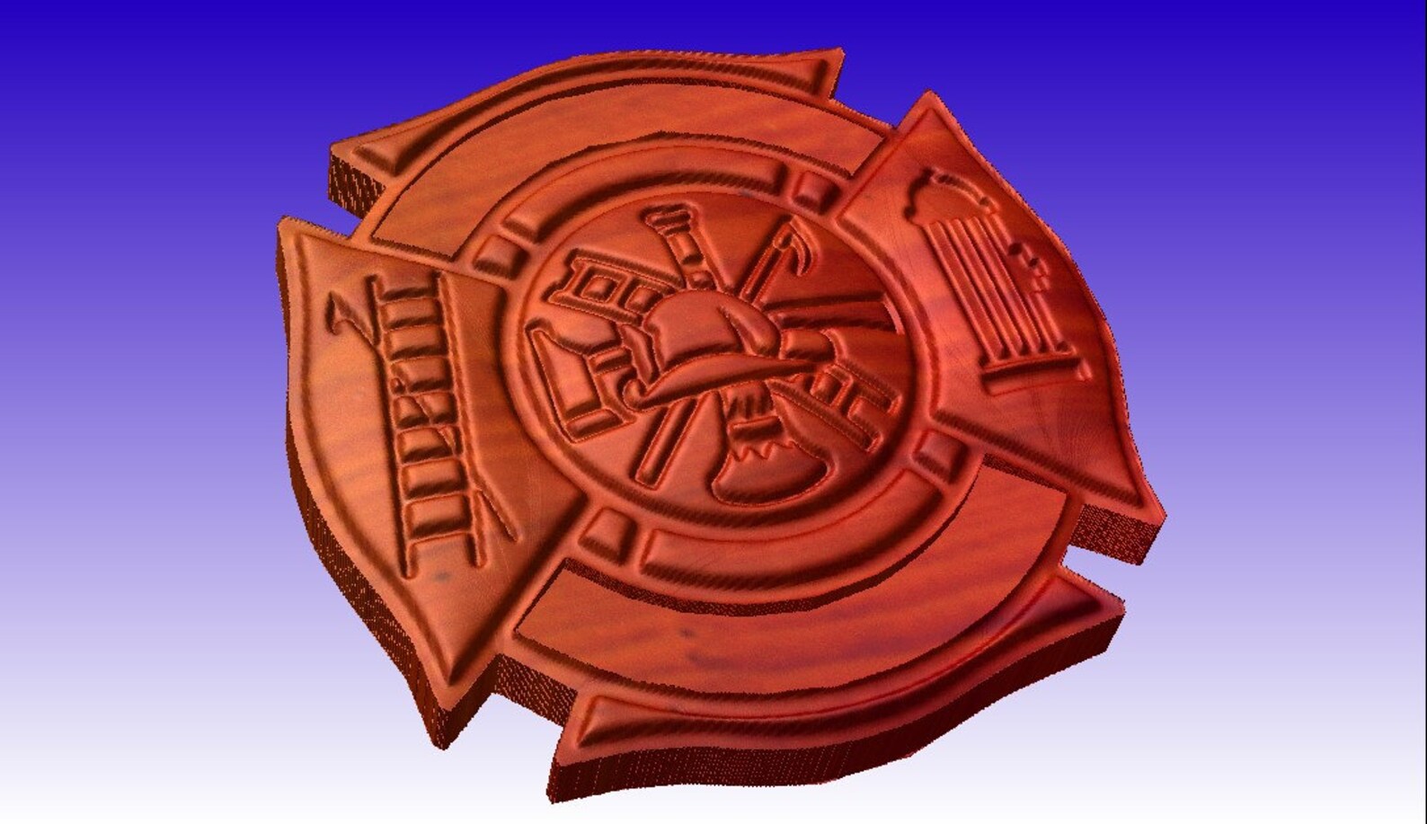 Maltese Cross 3D Vector Art Model in Stl File Format for Cnc Routers or