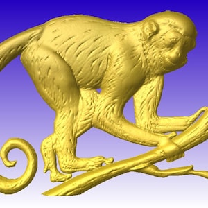 Monkey Vector Relief Model for cnc projects in stl file format ready for download image 1