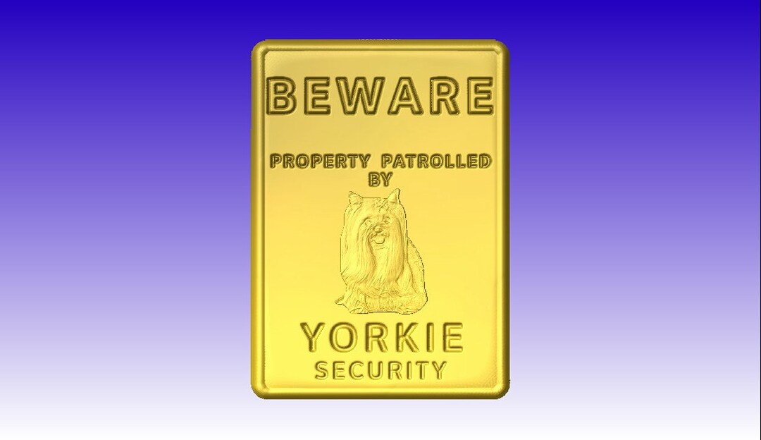 Beware of Yorkie Vector Relief Sign Model for Cnc Router Projects or ...