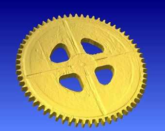 Rusted looking gear 3d vector art for cnc projects and sign pattern carving in stl file format