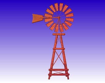 Windmill Vector Relief Model for cnc routers or sign making pattern in stl file format