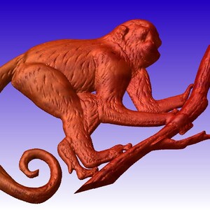 Monkey Vector Relief Model for cnc projects in stl file format ready for download image 4