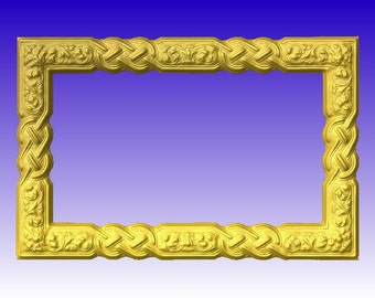 Decorated Picture Frame Vector Art Model for cnc router projects in stl file format