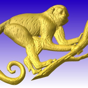 Monkey Vector Relief Model for cnc projects in stl file format ready for download image 2