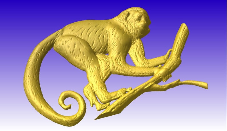 Monkey Vector Relief Model for cnc projects in stl file format ready for download image 2