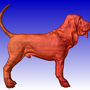 Bloodhound CNC Relief Model in stl file format for cnc routers or cnc clipart image 3