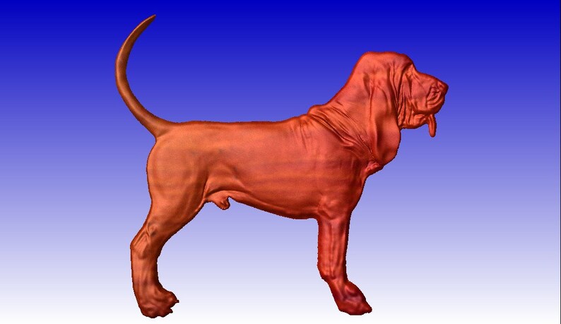 Bloodhound CNC Relief Model in stl file format for cnc routers or cnc clipart image 3