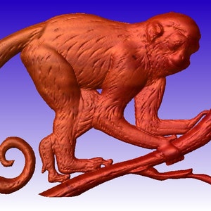 Monkey Vector Relief Model for cnc projects in stl file format ready for download image 3