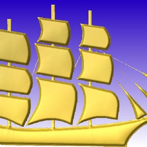 Big Sailboat Vector Relief Model in stl file format