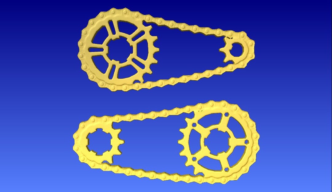 2 Chains and Sprockets 3d Clipart File for Cnc Projects in Stl Etsy