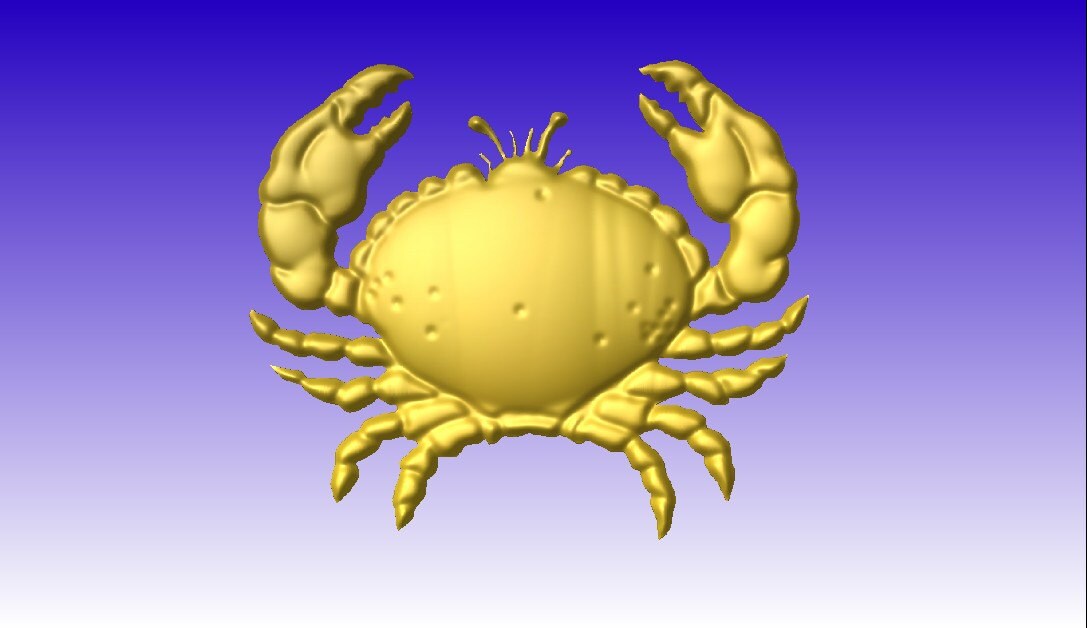 Crab Vector Art Relief Model for Cnc Router Projects an 3D Sign Clipart ...
