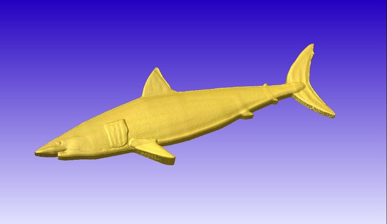 Shark 3d Vector Art Model for cnc projects or carving patterns in stl file format image 2