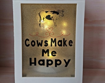 Cows Make me Happy LED Lantern
