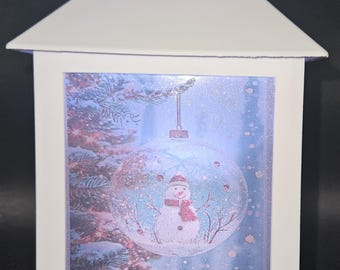 LED Snowglobe Lantern, Remote Control Holiday Decor