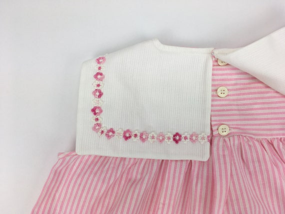 Classic French Pink Striped Sailor Girls Dress | … - image 3