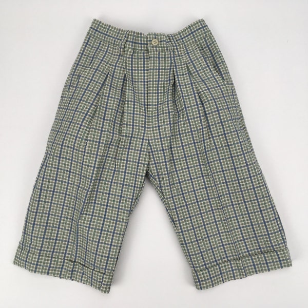 Classic French Seersucker Plaid Bermuda Shorts - Made in France | Pom'Flore French Children's Clothing
